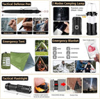 Survival Kit, 294 Pcs Survival Gear First Aid Kit with Molle System Compatible Bag and Emergency Tent, Emergency Kit for Earthquake, Outdoor Adventure, Hiking, Hunting, Gifts for Men Women