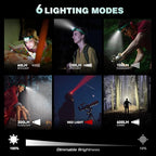 Mossy Oak 600 Lumens Rechargeable Headlamp, Lightweight LED Headlight with White & Red Light, Waterproof Head Lamp with Non-Slip Band, Dimmable & Memory Function for Camping, Running, Valentine's Day