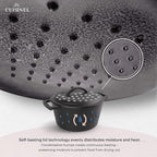 Cuisinel Cast Iron Dutch Oven - 3-Quart Deep Pot + Lid + Pan Scraper + Handle Covers - Large Pre-Seasoned Cooker for Baking Bread, Soup, Frying - Indoor/Outdoor - BBQ Cookware. PFAS and PFOA-free