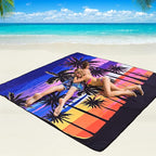 Beach Blanket Waterproof Sandproof Beach Mat 79" X 83"/10'x9'for 2-8 Adults Quick Drying Outdoor Picnic Mat Beach Accessories for Travel, Camping, Hiking