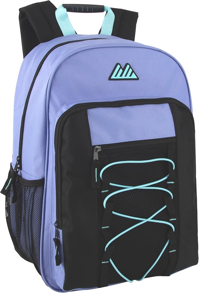 Trail maker (24 Pack) 18 Inch Heavy Duty Bulk Dual Compartment Bungee Backpacks for College, Homeless Women, Men (Light Colors Pack)