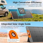 200W Portable Solar Panel for Power Station, 24% High Efficiency ETFE Foldable Solar Panel Charger, QC3.0, Type-C 60W, MC4 Output, IP65 Waterproof, for Outdoor Camping, RV, Emergency Power Supply