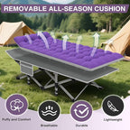 ZENPETIO 28In Folding Camping Cot for Adult, Portable Sleeping Cot with Mattress, Outdoor Heavy Duty Cot Bed for Camp with Carry Bag for Home, Office, Camp, Travel, Vacation(Max Loading 500lbs)