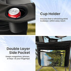 Oversized Camping Chair Heavy Duty- Portable Folding Chair, Cup Holder & Waterproof Phone Case for Adults, Beach, Hiking, Backyard (Black & Light Gray, 2 PCS)