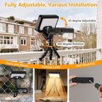 Solar Motion Lights Outdoor with Flexible Octopus Tripod, USB & Solar Powered Motion Sensor Lights with 92 LEDs(600LM,3000K), IP65 Waterproof Motion Activated Light for Fence, Camping, Gutter(2 Pack)