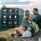 NOAA Weather Radio 12000mAh - Emergency Radio Hand Crank Solar Battery Operated Portable AM/FM Shortwave Radio with USB-C Charger, Flashlight, SOS Alert for Home Outdoor Hurricane Survival