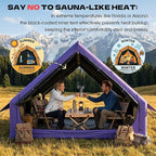 Inflatable Camping Tents 8-10 Person,129 Square Feets Large Inflatable Camping Tent with Stove Jack,Blow up Tent with Mesh Windows & Pump