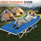 Camping Cots with Comfortable Mattress Sleeping Bed for Camping Folding Cot with Pad Heavy Duty Sleeping Cot with Carry Bag Guest Cots for Adults Easy to Set Up Office Nap Vacation Outdoor Indoor