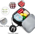 BEIMILY Small Insulated Lunch Bag,Lunch Box for Men Women Adults,Portable Refrigerated Lunch Box,Soft Insulated Tote Bag for Office Work Picnic with Comfort Handle and Removable Hand Strap (Black)