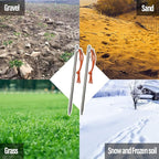 TiTo Titanium Tent Pegs Stakes Lightweight Snowfield Grassland Heavy Duty Tent Nails for Outdoor Camping Hiking and Plant Support Garden Stakes 4pcs/6pcs (7×200mm-4pcs)