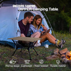 ONETIGRIS Dipper Camping Table, Lightweight Portable Folding Table with Mesh Storage Net, High/Low Options, Ideal for Camping, Hiking, Tailgating, Beach, Picnic, Travel, Backyard