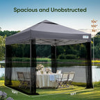 Quictent 10x10 Pop Up Screened Canopy Tent, Instant Setup for 1 Person with Netting, Portable & Compact, Waterproof & UV Protection, Ideal for Camping, Beach, Parties, and Outdoor Events