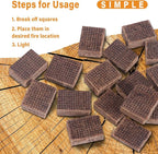 HGD Fire Starter, 128 Mini Square, Natural Fire Starters for BBQ, Campfire, Fireplace, Charcoal, Wood Stove, Chimney, Fire Pit, Grill, Smoker, Indoor Outdoor Use