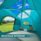 CAMPROS CP Upgraded 6/8 Person Camping Tents, Waterproof Windproof Family Tent with Larger Mesh Windows & Door, Double Layer, Easy Set Up, All-Season Dome Tent with Top Rainfly & Carry Bag
