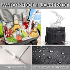 Lunch Bag-Double Deck Insulated Lunch Box for Men Women, Soft Leakproof Thickened Cooler Bag for Work , Picnic, Outdoor, Camping, Travel (Black，15L)