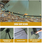 OneTigris Northgaze Canvas Hot Tent with Stove Jack, Windproof, Fire Retardant, Durable 4 Season Camping Pyramid Teepee Tent for 2~4 Person