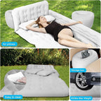 ISWEES Car Bed SUV Air Mattress, Car Air Mattress with Electric Pump, 2 Inflatable Pillows and 2 Footrests for Back Seat, Side Seat,Trunk Sleeping, Thickened Camping Bed - Grey