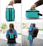 BEIMILY Lunch Box for Men Women Adults,Mini Insulated Lunch Bag for Office Work Picnic,Reusable Portable Lunchbox,Soft Cooler Tote Bag,6 can cooler bag,Mini,Light blue green