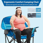 Oversized Camping Chair, Portable Folding Camping Chairs with Side Pocket, Cup Holder and Carry Bag, Heavy Duty Outdoor Camping Chairs for Adults, Fishing, Sports, Trip, up to 400lbs, Style 1