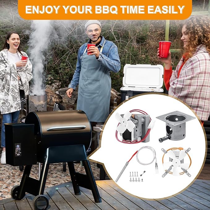 Upgrade Grills Replacement Parts Kit for Pit Boss, Traeger Wood Pellet Grills, Include 2.0 RPM Auger Motor, Hot Rod Ignitor, Fire Burn Pot, Induction Fan, Fit for Camp Chef, Z Grills Pellet Grill