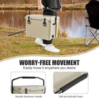 Goplus Hard Cooler, Insulated Ice Chest w/Portable Handles, Cup Holders, Ruler, Bottle Opener, 6 Day Ice Retention for Drink, Beverage, Camping, Fishing, Beach