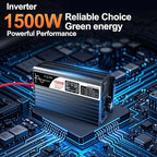 1500W (Peak Power 3000W) DC 12v to 120V AC 60HZ Pure sine Wave Solar Inverter for Home RV &Camping (DC12V (Range 10V-15V)