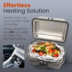 Gideon Heated Electric Lunch Box 12-Volt Portable Stove For Car, Truck, Camping, Etc. - Enjoy Hot Delicious Meals