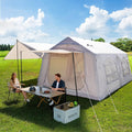 ABORON 2/6/8/10/12 Person Inflatable Camping Tent, Easy Setup Blow Up Tent with Hand Pump, PU3000mm Waterproof & Breathable 4 Season Glamping Tent for Outdoor Camping