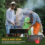 Cast Iron Griddle/Grill Reversible Combo Set + Protective Mitts, Grill Press & Scraper- Pre-seasoned Indoor & Outdoor gas Stove Griddle- Stovetop, Camping or Home Cooking Non-Stick Griddle Pan