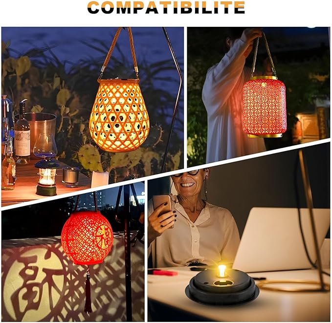 Solar Light Replacement Top 4 Pack Used to Replace Broken Solar Lantern Parts It Works with Openings from 2.45 Inches All The Way Up to 3.3 Inches