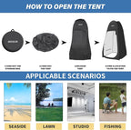 AKOZLIN Portable Pop Up Shower Tent Instant Privacy Dressing Changing Tent Outdoor Shower Room Camp Toilet Tent