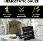 First Aid Advanced Quick Clot Combat Gauze - Flexible Hemostatic Gauze - Stop The Bleed kit Faster Wound Packing with Quick Clotting Medical Gauze - Survival Kit Supplies - 3" x 12.5' (CT-Gauze-5)