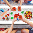 Jasonwell Inflatable Serving Bars Ice Buffet Salad Serving Trays Food Drink Holder Cooler Containers Indoor Outdoor BBQ Picnic Pool Party Supplies Luau Cooler w Drain Plug