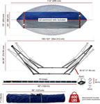 Tranquillo Combo x2 Hammocks with Stand for Outside & Tree Straps, Heavy Duty Hammock with Stand 600lbs for Indoor Outdoor Patio Backyard, x2 Hammocks for 2 Person, Portable Carrying Bags, Aegean