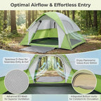 XL 4 Person Dome Camping Tent, Double Layer Waterproof, Removable Rain Fly, for Outdoor Hiking, Fishing