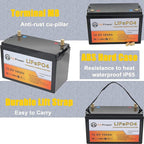 12V LiFePO4 Battery 100AH,5000+ Deep Cycle Lithium Battery with 14.6V 10A Charger,100A BMS for Home Storage,Trolling Motor,RV,Off-Grid System,Solar System,Marine,Golf Cart