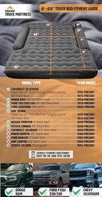 Offroading Gear Inflatable Truck Bed Air Mattress | 6ft to 6.5ft Truck Box | Trekway | Converts to Full Double Size Bed | Durable and Waterproof Compatible with F150, Ram, Supercrew, etc.