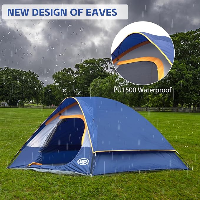Camping Tent 2-4 Person, Waterproof Windproof Tent with Rainfly Easy Set up-Portable Dome Tents for Camping…