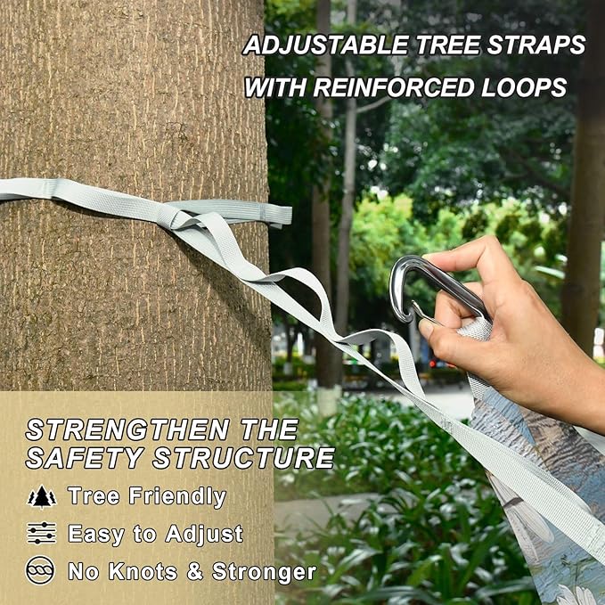 Wood Wall with White Daisies Camping Hammock Single Portable Hammocks 330 lbs Capacity with 2 Tree Straps and Attached Carry Bag,Perfect for Outdoor,Indoor,Beach,Camping,Travel