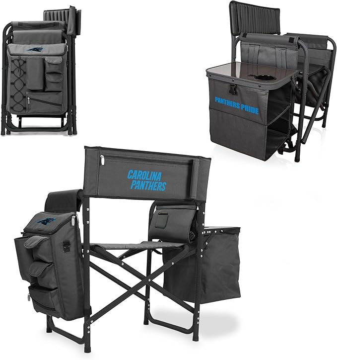 Picnic TIME NFL Unisex-Adult NFL Fusion Camping Chair with Side Table and Soft Cooler, Beach Chair for Adults, Lawn Chair