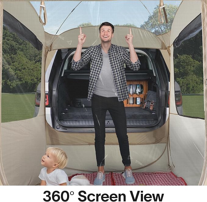 Alvantor SUV Tailgate Tent, Instant Pop Up Car Tent Creates Extra Living Space, UV Protection, Quick Setup in Seconds for Family, Road Trips, Tailgating, Beach, Outdoor Camping
