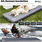 Self Inflating Sleeping Pad with Foot Pump, 2 Inch Thick Memory Foam Camping Pad, Quick Inflation Air Mattress for Camping, Hiking, Car Travel, and Outdoor Adventures, Grey