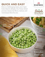 Simple Kitchen Freeze Dried Peas - 17 Servings for Family Meal Prep, Gluten Free & Dehydrated Just Add Water Canned Food, Emergency Survival Food for Camping Meals, Backpacking & Hiking, #10 Can