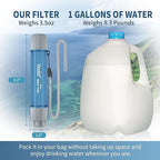 YWF01 Personal Filter Straw for Drinking Survival, Portable Water Purifier Filtration System Survival Gear and Supplies for Camping, Hiking, Travel, and Emergency Preparedness, Pack of 1