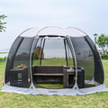LEEDOR Pop Up Screen House, 6-10-15 Person Outdoor Screen Tent，Camping Screen Room with Carry Bag, Screened Gazebo with Mosquito Netting, Instant UV Resistant Sun Shelter for Garden, Patio, Backyard