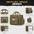 Maelstrom Tactical Lunch Box, Insulated Lunch Bag for Men, Large Durable Leakproof Cooler Bag with Detachable MOLLE Bags, Modern Lunch Tote for Adult Women Work,Picnic,20 Cans/15 L, Khaki
