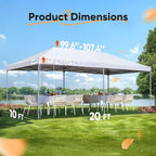 Quictent 10x20 Pop up Canopy with Sidewalls Easy up Canopy Tent Instant Shelter with Windows for Outdoor Event Party