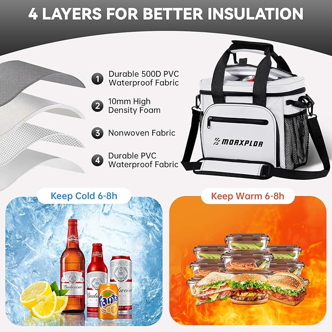 Golf Cart Cooler with Magnetic Lid 12-Can Insulated Soft Cooler Bag Collapsible for Golf Cart,Golf Accessories,Lunch Camping Cooler Insulated Lunch Bag with Adjustable Shoulder Strap