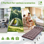 XXL Camping Cot Oversize Sleeping Cot with Comfortable Mattress Extra Large Camping Cots for Adults Cot Bed Include Carry Bag Portable Folding Bed Easy to Set Up Nap Office Indoor Vacation