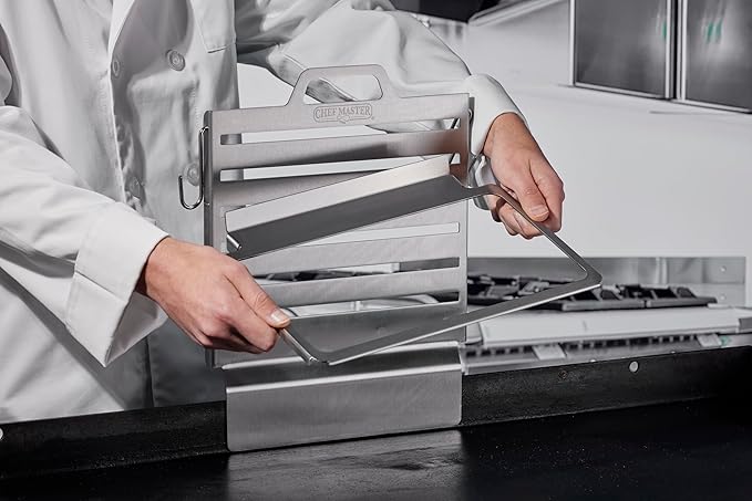 Chef Master Steam Pan Insert for Griddle Shelf Set – Fits 1/3, 1/6 & 1/9 Steam Pans - Keeps Your Ingredients in One Place - Grill Accessories For Restaurants, Diners & Food Trucks - Fits 90260